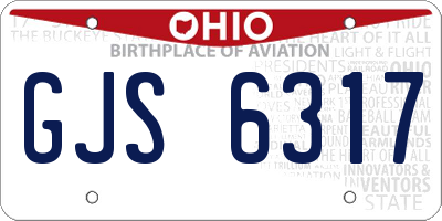 OH license plate GJS6317