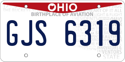 OH license plate GJS6319