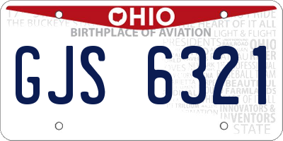 OH license plate GJS6321