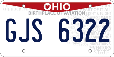 OH license plate GJS6322