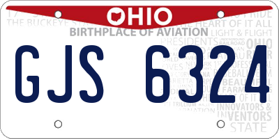 OH license plate GJS6324