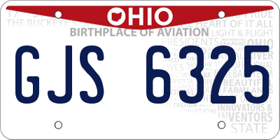 OH license plate GJS6325