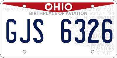 OH license plate GJS6326