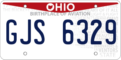OH license plate GJS6329