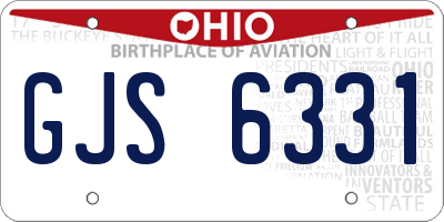 OH license plate GJS6331