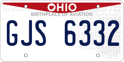 OH license plate GJS6332