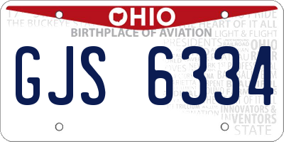 OH license plate GJS6334