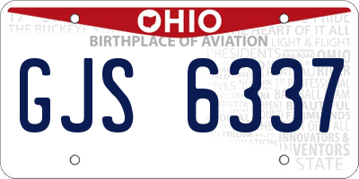 OH license plate GJS6337