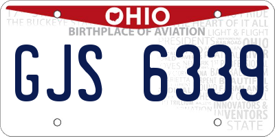 OH license plate GJS6339