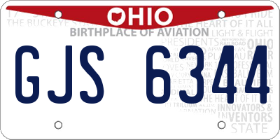 OH license plate GJS6344