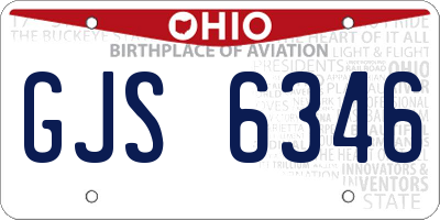 OH license plate GJS6346