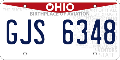 OH license plate GJS6348