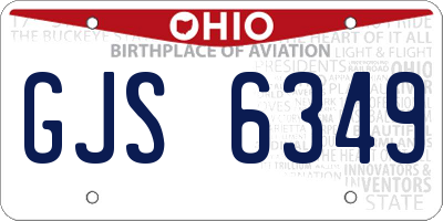 OH license plate GJS6349