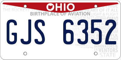 OH license plate GJS6352