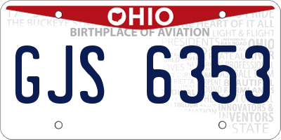 OH license plate GJS6353