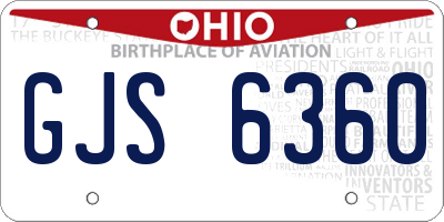 OH license plate GJS6360