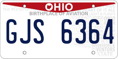 OH license plate GJS6364