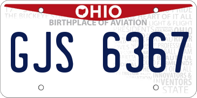 OH license plate GJS6367