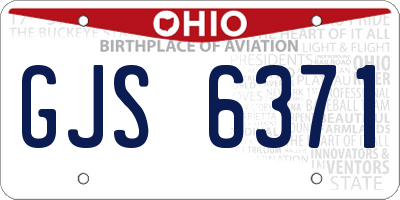 OH license plate GJS6371