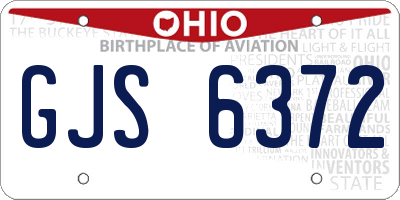 OH license plate GJS6372