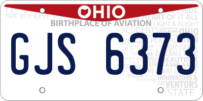 OH license plate GJS6373
