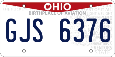 OH license plate GJS6376