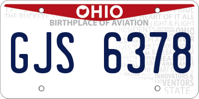 OH license plate GJS6378