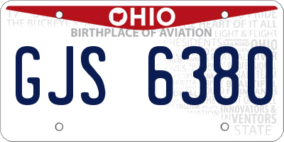 OH license plate GJS6380