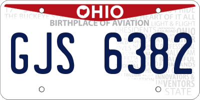 OH license plate GJS6382