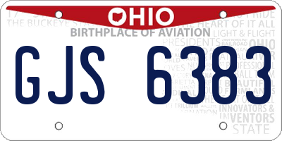 OH license plate GJS6383