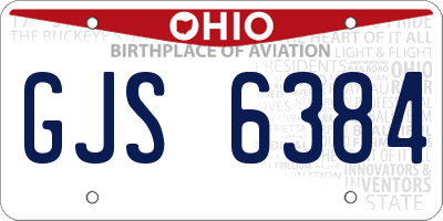 OH license plate GJS6384