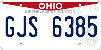 OH license plate GJS6385