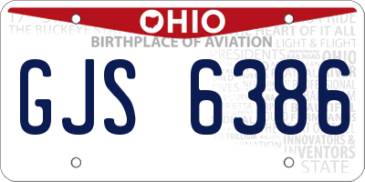 OH license plate GJS6386