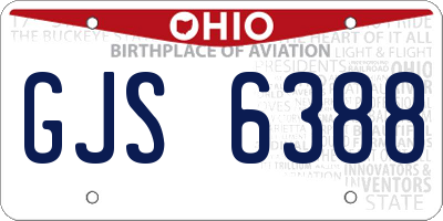 OH license plate GJS6388