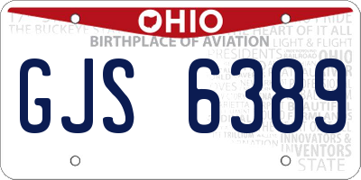 OH license plate GJS6389
