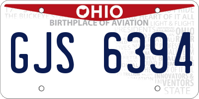 OH license plate GJS6394