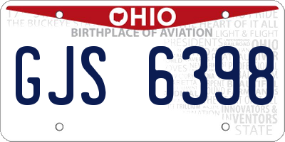 OH license plate GJS6398