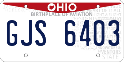 OH license plate GJS6403