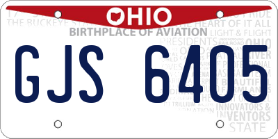 OH license plate GJS6405