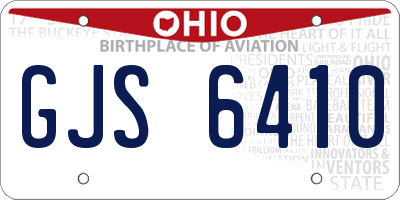 OH license plate GJS6410