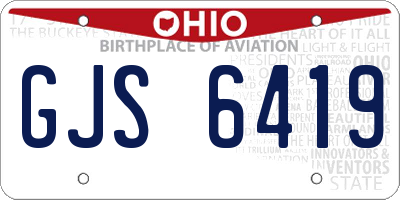 OH license plate GJS6419