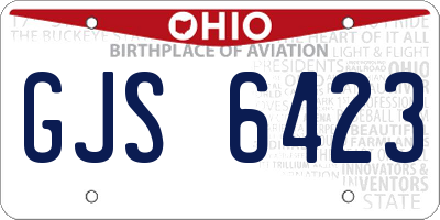 OH license plate GJS6423