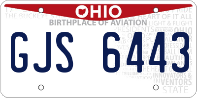 OH license plate GJS6443