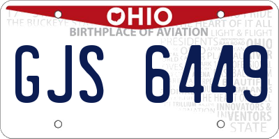 OH license plate GJS6449