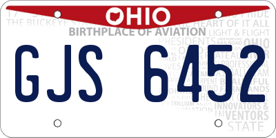 OH license plate GJS6452