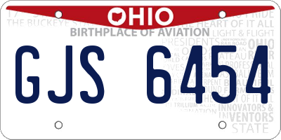 OH license plate GJS6454