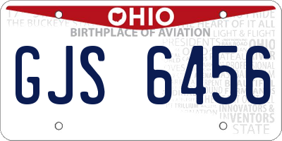 OH license plate GJS6456