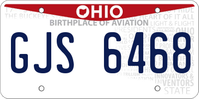 OH license plate GJS6468