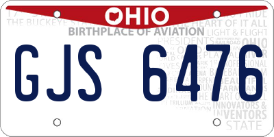 OH license plate GJS6476