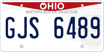 OH license plate GJS6489
